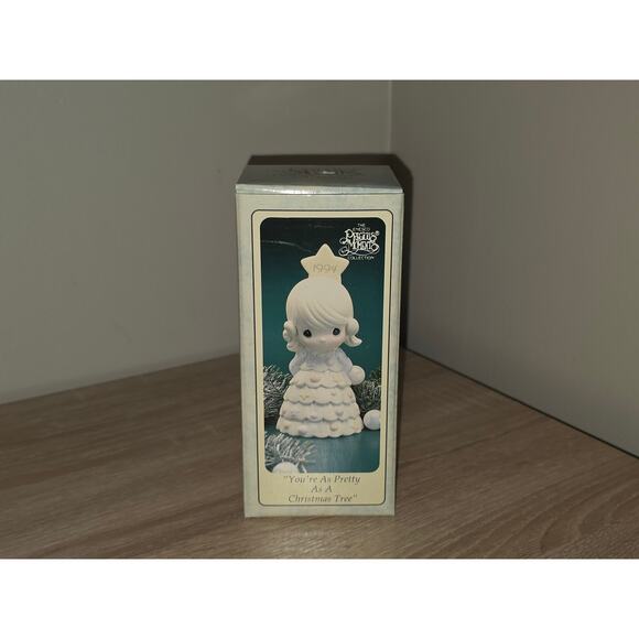 Precious Moments 530425 You’re as Pretty as a Christmas Tree Trumpet Figurine - Picture 8 of 10